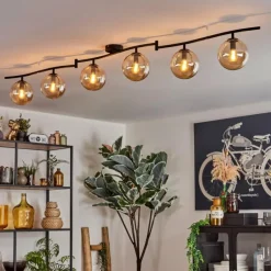 Gastor Plafonnier, Boule lumineuse Ambre, 6 lumières