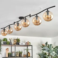 Gastor Plafonnier, Boule lumineuse Ambre, 6 lumières
