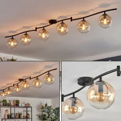 Gastor Plafonnier, Boule lumineuse Ambre, Clair, 6 lumières