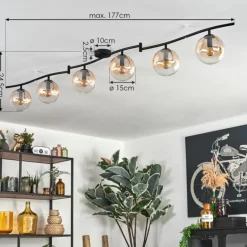 Gastor Plafonnier, Boule lumineuse Ambre, Clair, 6 lumières
