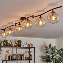 Gastor Plafonnier, Boule lumineuse Ambre, Clair, 6 lumières