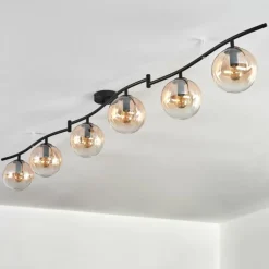 Gastor Plafonnier, Boule lumineuse Ambre, Clair, 6 lumières