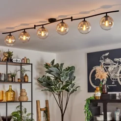 Gastor Plafonnier, Boule lumineuse Ambre, Clair, 6 lumières