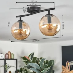 Gastor Plafonnier, Boule lumineuse Ambre, 2 lumières
