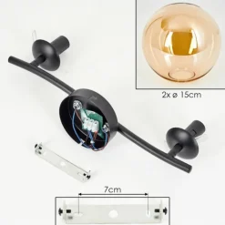 Gastor Plafonnier, Boule lumineuse Ambre, 2 lumières