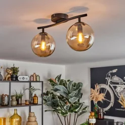 Gastor Plafonnier, Boule lumineuse Ambre, 2 lumières