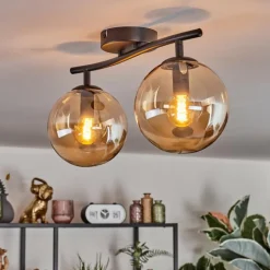 Gastor Plafonnier, Boule lumineuse Ambre, 2 lumières