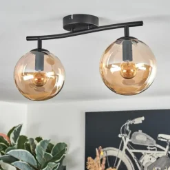 Gastor Plafonnier, Boule lumineuse Ambre, 2 lumières