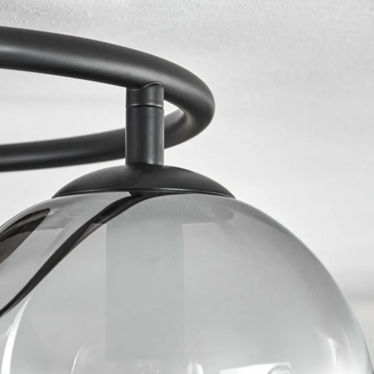Gastor Plafonnier, Boule lumineuse Clair, Fumé, 3 lumières