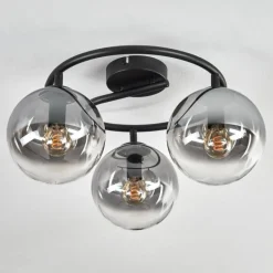 Gastor Plafonnier, Boule lumineuse Clair, Fumé, 3 lumières