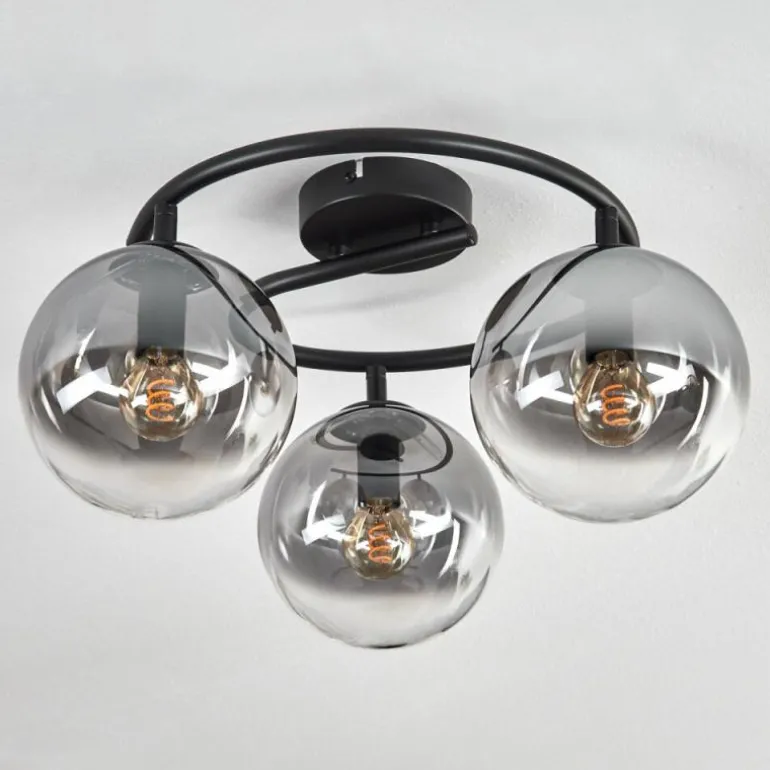 Gastor Plafonnier, Boule lumineuse Clair, Fumé, 3 lumières