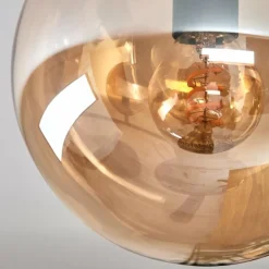 Gastor Plafonnier, Boule lumineuse Ambre, 3 lumières
