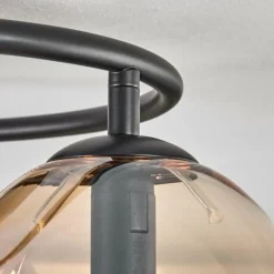 Gastor Plafonnier, Boule lumineuse Ambre, 3 lumières