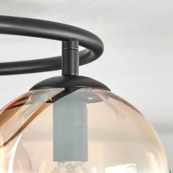 Gastor Plafonnier, Boule lumineuse Ambre, Clair, 3 lumières