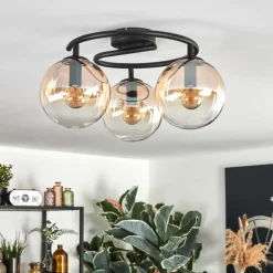 Gastor Plafonnier, Boule lumineuse Ambre, Clair, 3 lumières