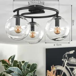 Gastor Plafonnier, Boule lumineuse Clair, 3 lumières