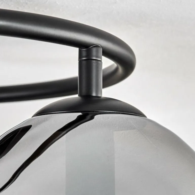 Gastor Plafonnier, Boule lumineuse Chrome, Fumé, 3 lumières