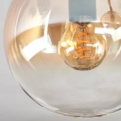 Gastor Plafonnier, Boule lumineuse Ambre, Clair, 2 lumières