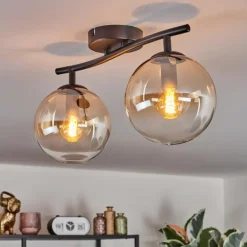 Gastor Plafonnier, Boule lumineuse Ambre, Clair, 2 lumières