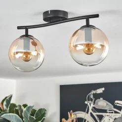 Gastor Plafonnier, Boule lumineuse Ambre, Clair, 2 lumières