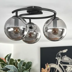 Gastor Plafonnier, Boule lumineuse 37 cm Fumé, 3 lumières