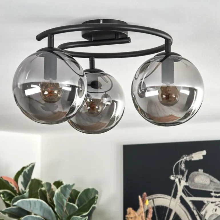 Gastor Plafonnier, Boule lumineuse 37 cm Fumé, 3 lumières