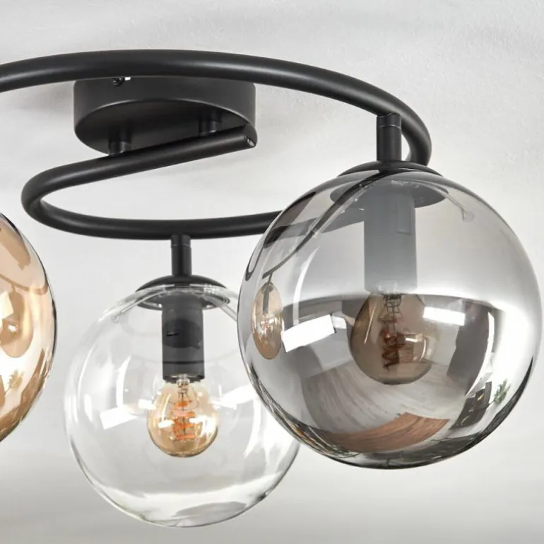 Gastor Plafonnier, Boule lumineuse 37 cm Ambre, Clair, Fumé, 3 lumières