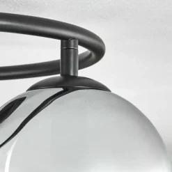 Gastor Plafonnier, Boule lumineuse 37 cm Chrome, Clair, Fumé, 3 lumières
