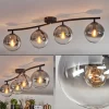 Gastor Plafonnier, Boule lumineuse Clair, Fumé, 4 lumières