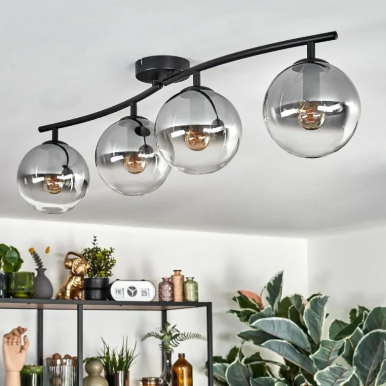 Gastor Plafonnier, Boule lumineuse Clair, Fumé, 4 lumières