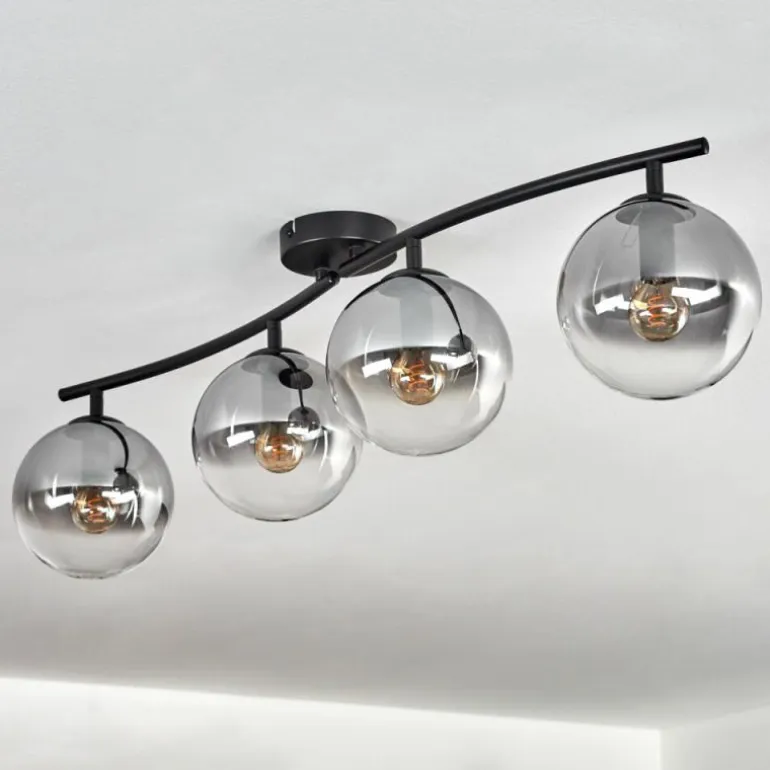 Gastor Plafonnier, Boule lumineuse Clair, Fumé, 4 lumières