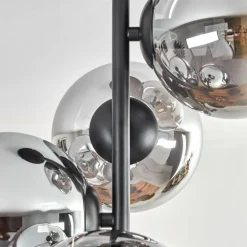 Gastor Plafonnier, Boule lumineuse Chrome, Clair, Fumé, 4 lumières