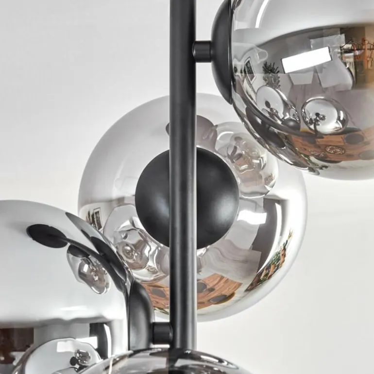 Gastor Plafonnier, Boule lumineuse Chrome, Clair, Fumé, 4 lumières