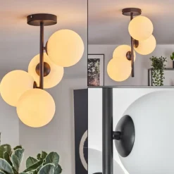 Gastor Plafonnier, Boule lumineuse Transparent, 4 lumières