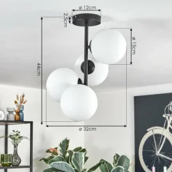 Gastor Plafonnier, Boule lumineuse Transparent, 4 lumières