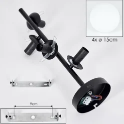 Gastor Plafonnier, Boule lumineuse Transparent, 4 lumières