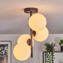 Gastor Plafonnier, Boule lumineuse Transparent, 4 lumières