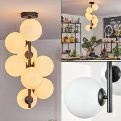 Gastor Plafonnier, Boule lumineuse Transparent, 8 lumières