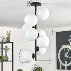 Gastor Plafonnier, Boule lumineuse Transparent, 8 lumières
