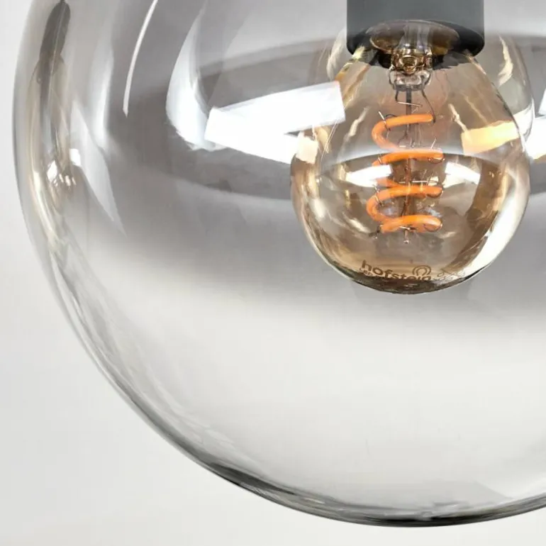Gastor Plafonnier, Boule lumineuse Ambre, Clair, Fumé, 4 lumières