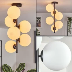Gastor Plafonnier, Boule lumineuse Transparent, 6 lumières