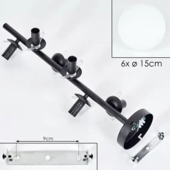 Gastor Plafonnier, Boule lumineuse Transparent, 6 lumières