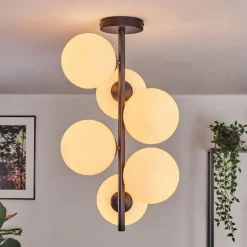 Gastor Plafonnier, Boule lumineuse Transparent, 6 lumières