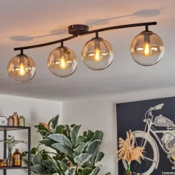 Gastor Plafonnier, Boule lumineuse Ambre, Clair, 4 lumières