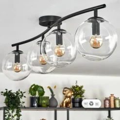 Gastor Plafonnier, Boule lumineuse Clair, 4 lumières