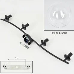 Gastor Plafonnier, Boule lumineuse Clair, 4 lumières