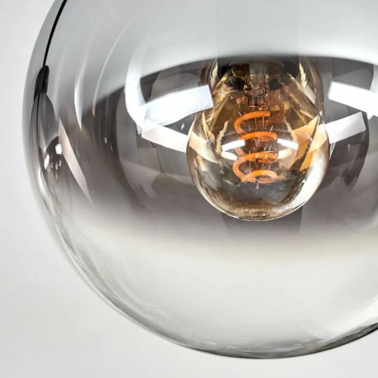Gastor Plafonnier, Boule lumineuse Chrome, Clair, Fumé, 4 lumières