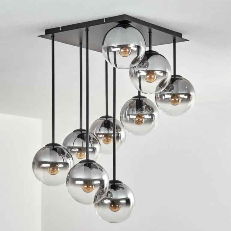 Gastor Plafonnier, Boule lumineuse Clair, Fumé, 9 lumières