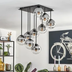 Gastor Plafonnier, Boule lumineuse Clair, Fumé, 9 lumières