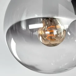 Gastor Plafonnier, Boule lumineuse Ambre, Clair, Fumé, 9 lumières